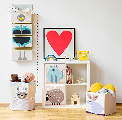 3 Sprouts Toy Storage Organizer: Toy Box Cube Organizer for Playroom, Nursery - Foldable Storage Bin - Sheep-CubbioJoy
