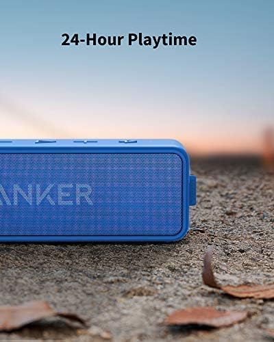 Anker Soundcore 2 12W Portable, Wireless Bluetooth Speaker with Better Bass, 24-Hour Playtime, 66ft Bluetooth Range, IPX7 Water Resistance, Built-in Mic, Ideal for Shower, Travel, Party, Beach - Blue-CubbioJoy