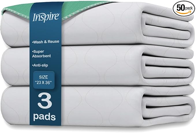Inspire Super and Ultra Absorbent Reusable Bed Pads (23" X 36" Reusable 3 Pack)-CubbioJoy