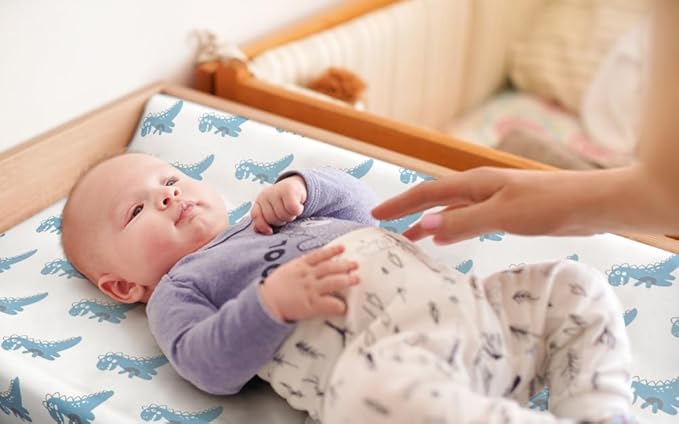 4 Pack Soft Baby Boy Sheets Dinosaur Star Cloud Soft Polyester Neutral Unisex Fitted Sheets Set for Baby Boys-CubbioJoy