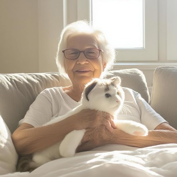 Blinks, Meows & Purrs Realistic Stuffed Cat Interactive Companion Robot Pets 14"-CubbioJoy