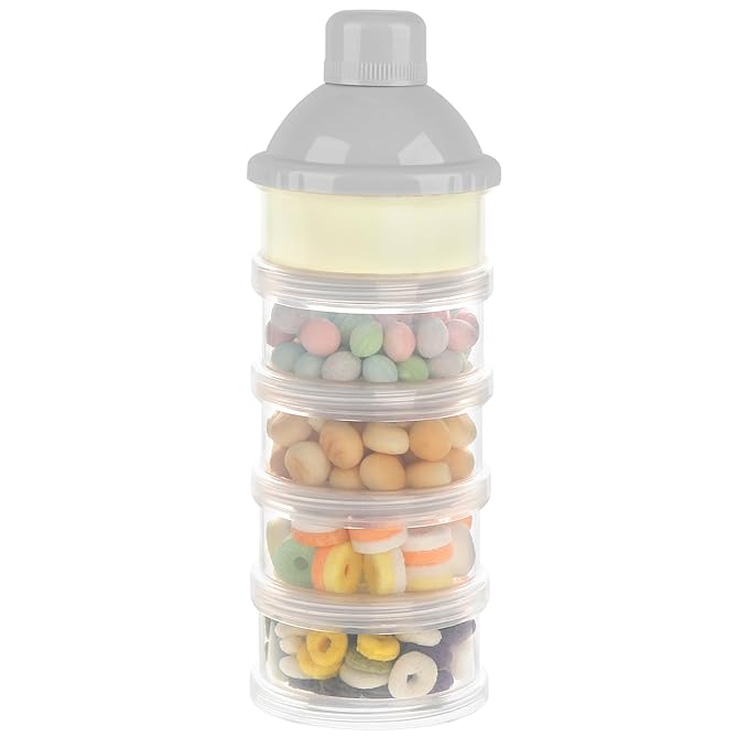 Accmor Formula Dispenser On The Go, 5 Compartments Stackable Formula Container for Travel, Baby Milk Powder Kids Snack Container, BPA Free-CubbioJoy