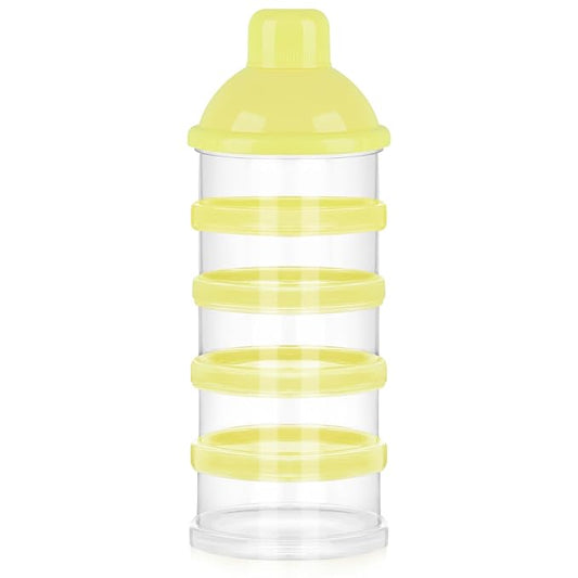 Accmor Formula Dispenser On The Go, 5 Compartments Stackable Formula Container for Travel, Baby Milk Powder Kids Snack Container, BPA Free-CubbioJoy
