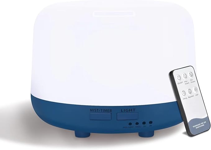 300ML Aromatherapy Ultrasonic Diffuser, Aroma Diffuser, Air Diffuser for Essential Oils, Oil Defuser with Remote, 7 Color Changing LED Light,Auto-Off,Timer for Home,Bedroom Office,Kids.-CubbioJoy