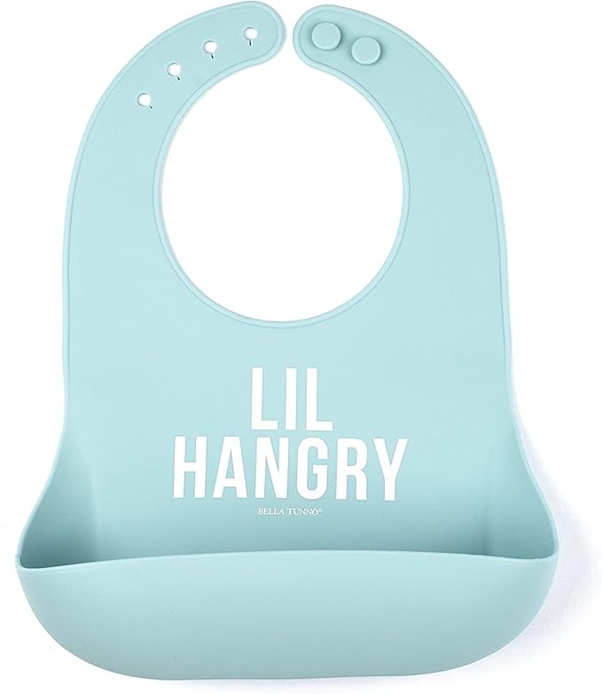 Bella Tunno Wonder Bib – Waterproof Silicone Bibs for Boys & Girls, Non-toxic & BPA Free Silicone Baby Bibs & Toddler Bibs with Adjustable Neck, Easy to Clean (Lil Hangry)-CubbioJoy