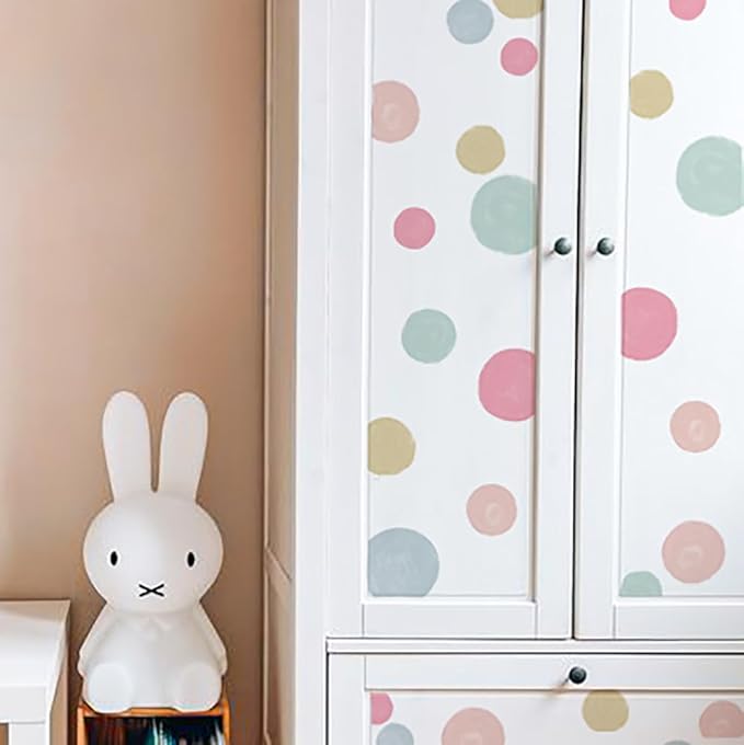 Colorful Polka Dot Wall Decals 36 PCS, Watercolor Dots Wall Sticker for Girls Bedroom Removable Wall Decals Nursery Kids Room Decor (6 Sheets)-CubbioJoy