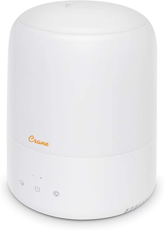 Crane Top Fill Mini Humidifier for Bedroom and Nursery 3-in-1 Essential Oil Diffuser Sleep Light 0.5 Gallon Baby Humidifier-CubbioJoy