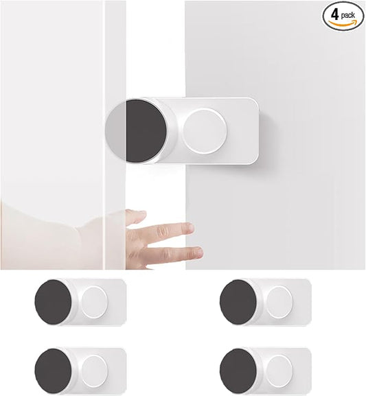 CMINGJ （4 Pack） Adjustable Door Guard Door Stop, Door slam Stopper, Finger Pinch Guard,Revolving Door Stopper for Baby Child Proofing, Anti Door slam, Pet Door Stopper, Easy to Install,White-CubbioJoy