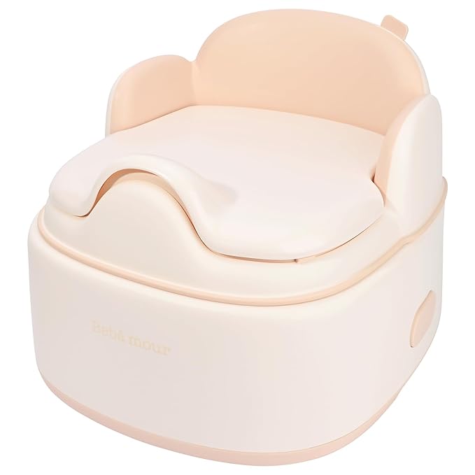 Bebamour Potty Training Toilet 3 in 1 Multi-Functional Potty Seat Detachable Baby Potty Step Stool Anti-Slip Stable Potty Training Toilet with 100 Pack Trash Bags (Pink)-CubbioJoy