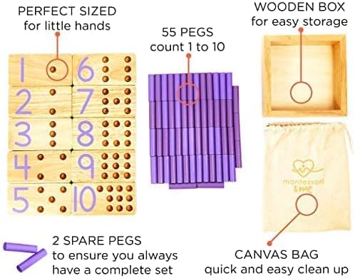 Counting Peg Board - Montessori Math and Numbers for Kids - Wooden Math Manipulatives Materials-CubbioJoy