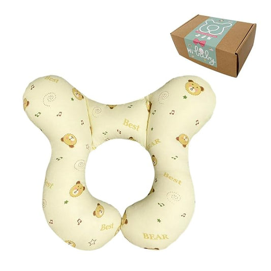 Baby Head Rest Pillow for Stroller Cartoon Neck Chin Support Pillows for Infants Toddler Neck Protection Cushion for Travelling, Music Bear-CubbioJoy