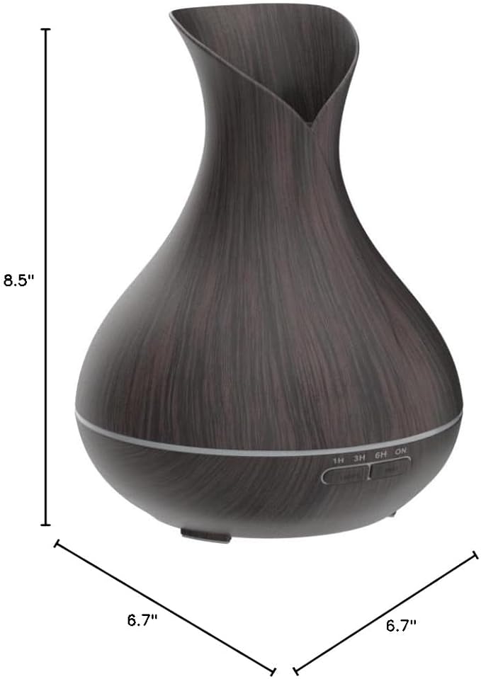 Aroma Essential Oil Diffuser, 400ml Ultrasonic Cool Mist Humidifier with Waterless Auto Shut-Off and Cleaning Kit for Home, Yoga, Office, Spa, Bedroom, Baby Room - Wood Grain-CubbioJoy