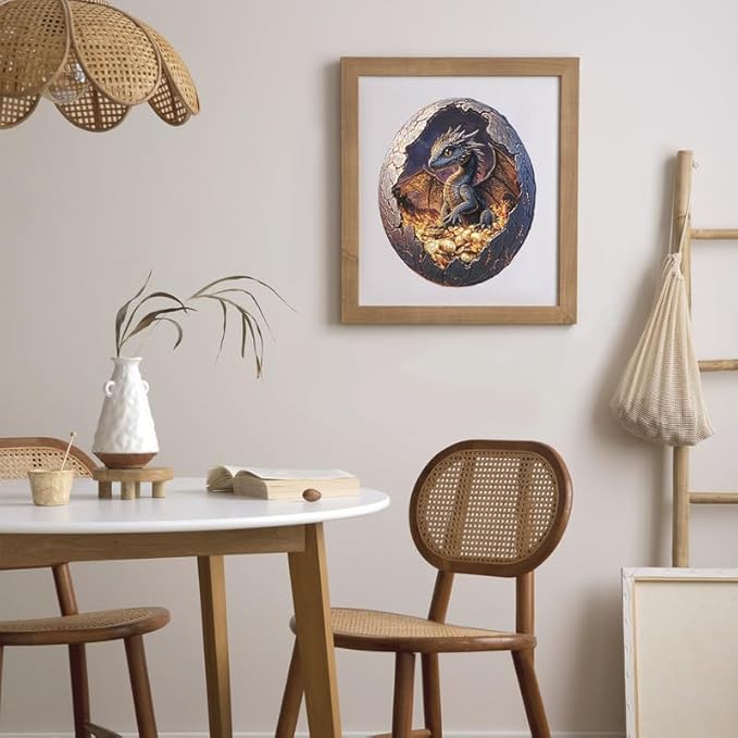 Jigfoxy Wooden Puzzle for Adults, Hatchling Dragon Wooden Jigsaw Puzzles for Adults, Unique Animal Shape Wood Cut Puzzles for Family Friend Puzzle Lovers(L-13.5 * 11.2in-257pcs)-CubbioJoy