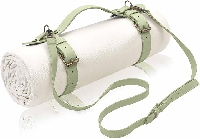 4’9” x 6’3” White Lightweight Water-Resistant Canvas Mat – Picnic, Outdoor, Beach, Park, Camping, Toy Mat-CubbioJoy