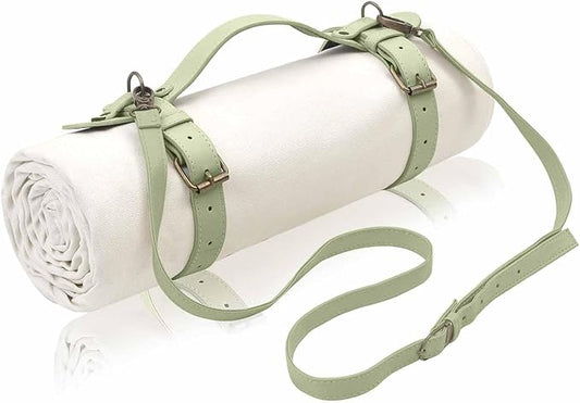 4’9” x 6’3” White Lightweight Water-Resistant Canvas Mat – Picnic, Outdoor, Beach, Park, Camping, Toy Mat-CubbioJoy