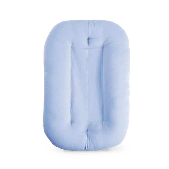 Baby Lounger for Newborn, Bionic Design Baby Lounger, Soft Organic Cotton Breathable Lounger for Infants 0-18 Months (Blue)-CubbioJoy