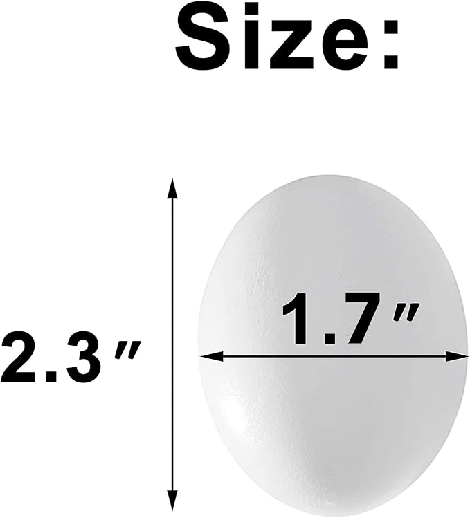 CALPALMY 24 Pieces Hyper-Realistic White Wooden Eggs - 2 Dozen Fake Easter Eggs for Painting, Decorating, Crafting, Pretend Play, Simulation Toys, Fake Food, Nest Box Training-CubbioJoy