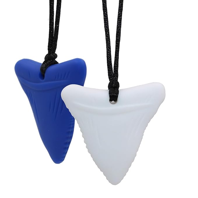 Chew Necklaces for Sensory Kids, 3 Pack Sensory Toys Silicone Chewy Necklace Sensory for Autism, ADHD, Anxiety or Other Special Needs- Reduces Chewing Fidgeting for Boys Girls Adults Chewer-CubbioJoy