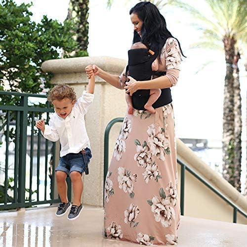 Beco Gemini Baby Carrier from Newborn to Toddler - Certified Ergonomic Newborn Baby Carrier for Infants and Children of 7-35 lbs - M Shape, Adjustable Seat, 100% Organic Cotton (Metro Black)-CubbioJoy
