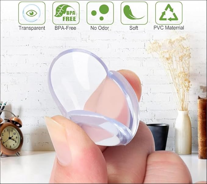 Clear Corner Protectors for Baby Safety, Transparent Furniture Edge Guards, Cushioned Protection for Tables, Soft Bumpers (18)-CubbioJoy