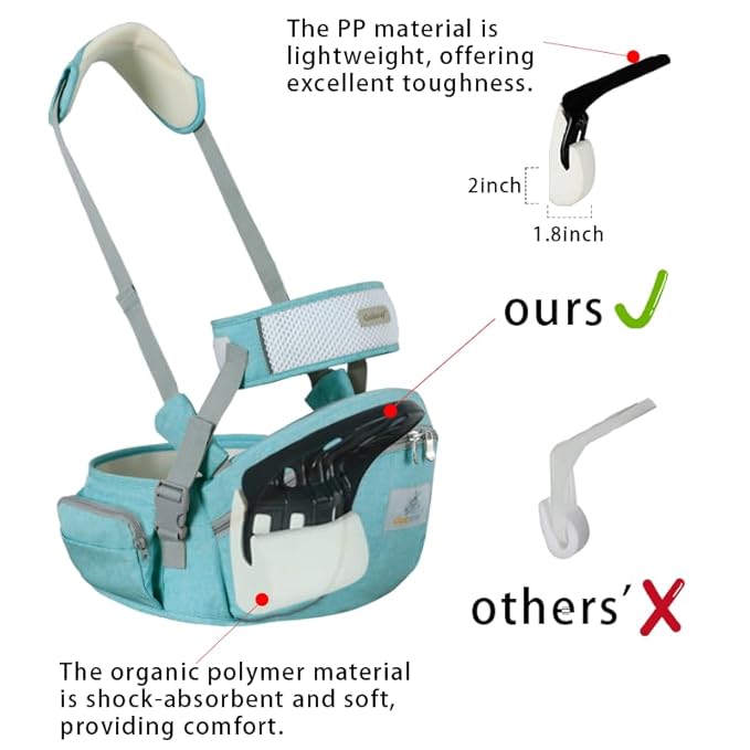 Baby Hip Seat Carrier Baby Waist Stool for Child Infant Toddler with Adjustable Strap Buckle Pocket Soft Inner Huge Storage (Green)-CubbioJoy