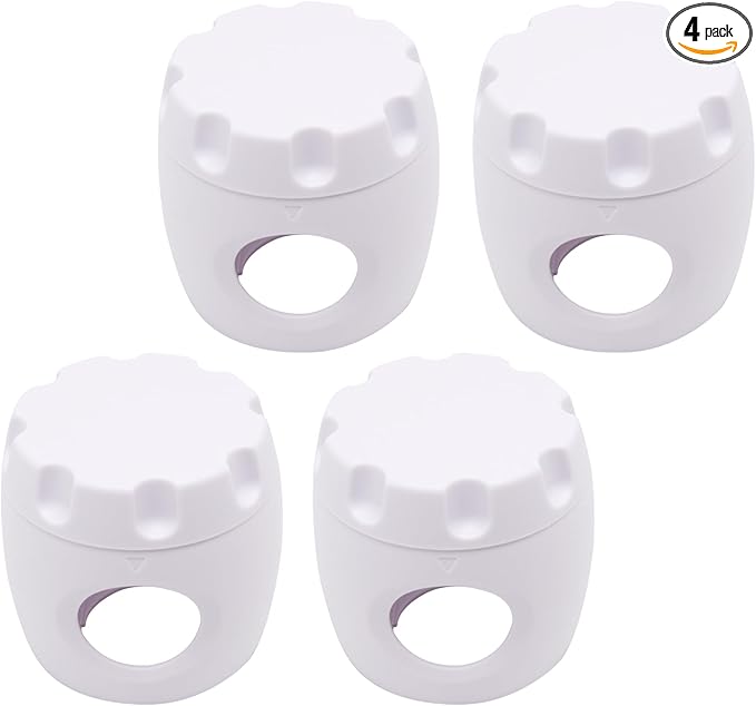 4 Pack Door Knob Safety Cover for Kids, Door Knob Cover, Screw Thread Design, Doors Knobs Child Proof Locks, Reusable and Reliable, for Toddler Baby Safety Doors Handle Covers (White)-CubbioJoy