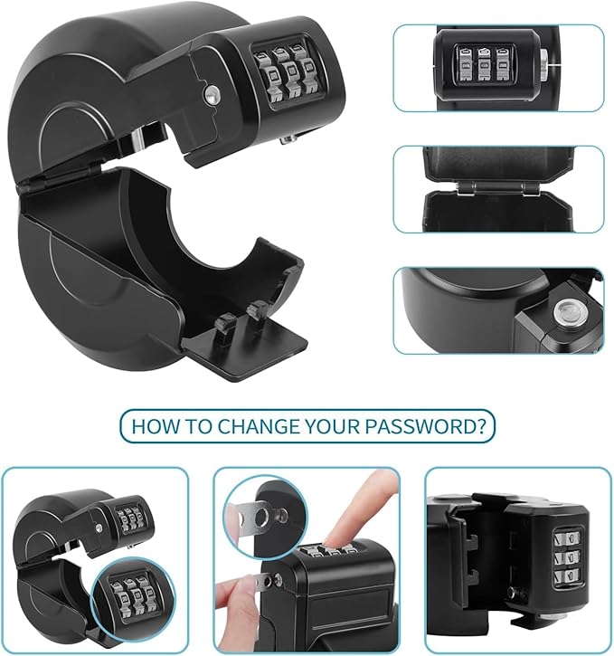 Door Knob Lock Combination Out Device Cover to The Doorknob/Faucet/Water Valve Hose Lock, Temporary Door Handle Combination Lock, Prevents Turning of Door Knob and Access to Keyhole-CubbioJoy