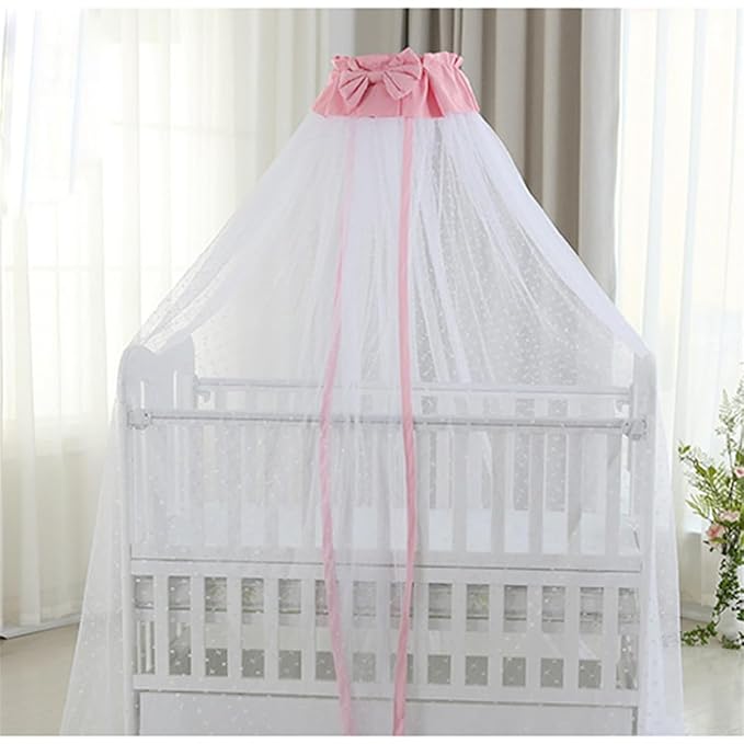 CdyBox Breathable Crib Netting Bed Curtains Canopy for Kids Mosquito Net Bedroom Decor (Pink, Mosquito net)-CubbioJoy