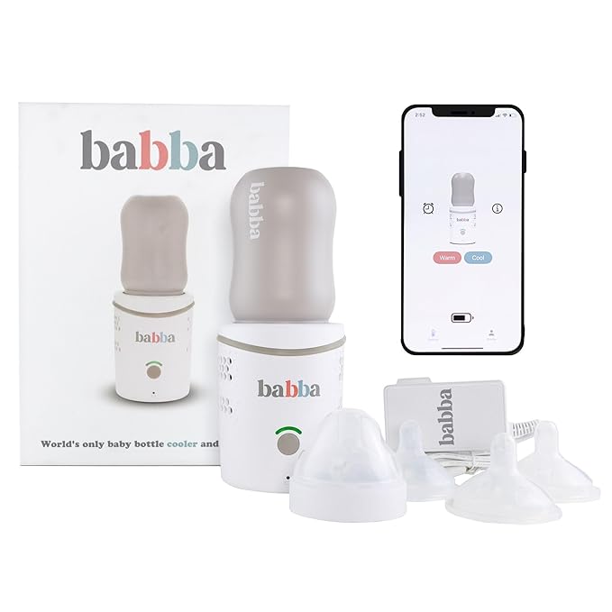 Babba Baby Bottle Cooler and Warmer - Both refrigerates and Fast Warming, Breast Milk Storage, Travel-Friendly and Portable, Smart app-Control, Perfect Temperature-CubbioJoy