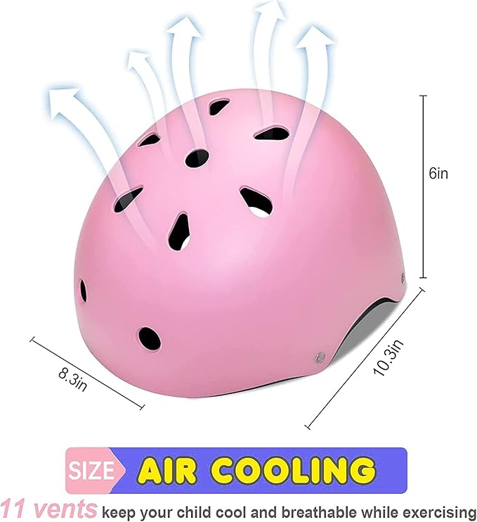 Adjustable Kids Helmet with Knee Pad, Elbow Pads & Wrist Guards - Toddler Bike Helmets for Ages 3-5, 5-8, 8-14 Years - Perfect for Skating, Biking, Cycling, and Skateboard - for Boys and Girls-CubbioJoy