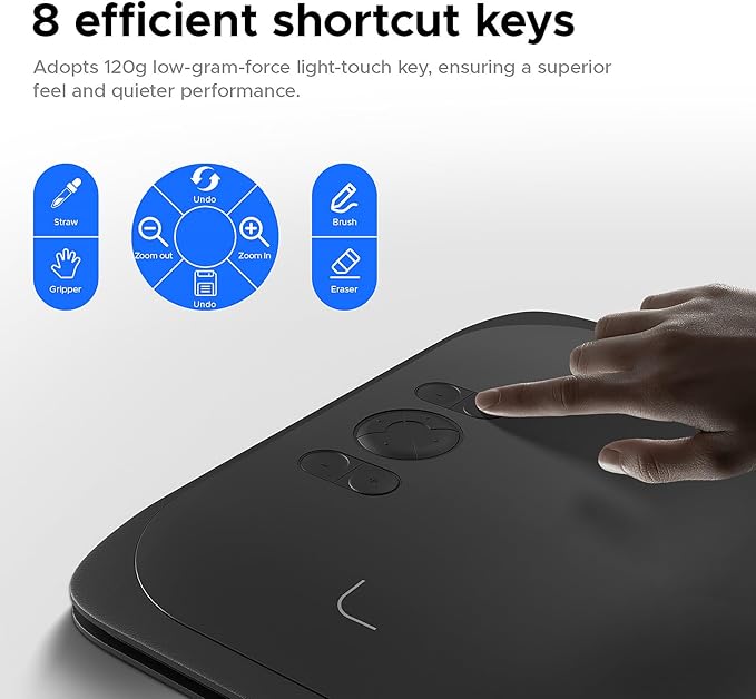 Drawing Tablet,UGEE M808 10x6 Inch, 8192 Levels Pressure, Battery-Free Stylus, 8 Shortcut Keys, Digital Art Tablet for Drawing, Design, Online Teaching, Mac/Windows/Chrome Os/Android, Black-CubbioJoy