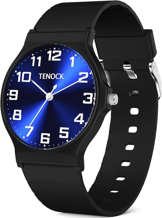 Kids Analog Watch Boys Girls, 30M Waterproof, Sports Watch for Boys, Easy to Read Children's Thin Dial Wrist Watches with Soft Band, for Ages 5-15 Kids Great Birthday Gifts Christmas Day-CubbioJoy