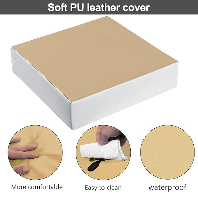 Kalawen Upgraded 2Pcs PU Washable Straps Safety Buckle Toddler Booster Seat for Kitchen Chair, Portable Travel-CubbioJoy