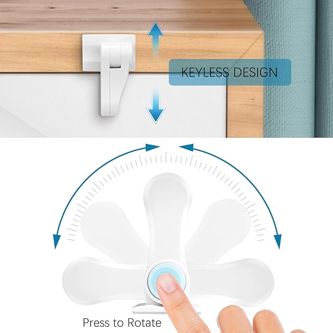 Child Proof Door Lever Lock - 2 Pack - Door Locks for Kids Safety - Door Knob Child Proof - Baby Proofing 3M Adhesive - Door Handle Child Proof - Baby Safety Locks for Toddlers - White-CubbioJoy
