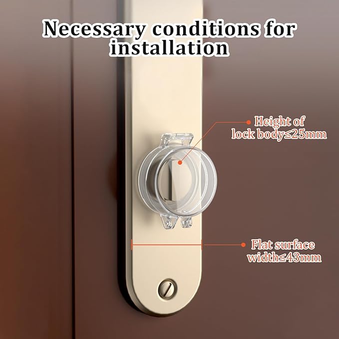 2 Pack Deadbolt Child Safety Lock Cover - Child Proof Deadbolt Cover & Door Knob Protector, Deadbolt Lock Cover for Kids, Prevents Accidental Locking (Fits Standard Locks) (Transparent)-CubbioJoy