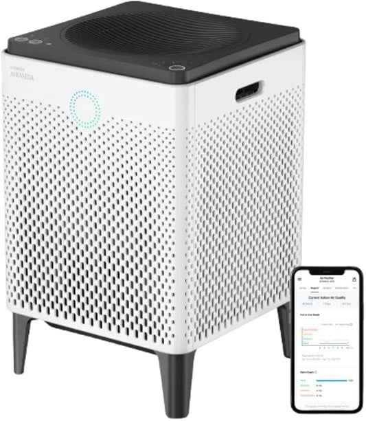 Coway Airmega 400S App-Enabled Smart Air Purifier (Covers 1,560 sq. ft.), True HEPA Air Purifier with Smart Technology, Compatible with Amazon Alexa and Google Home, White (111012)-CubbioJoy