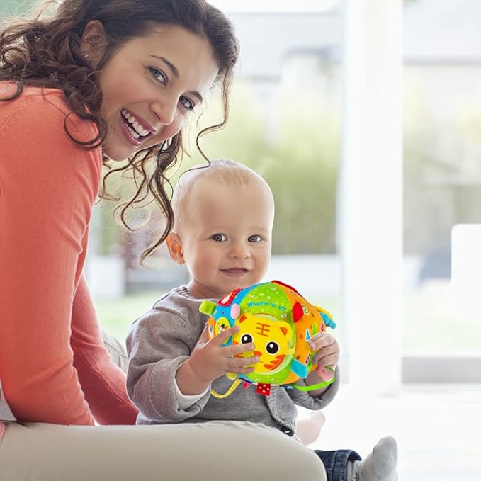 8-in-1 Sensory Balls for Infant Toddlers,Rainbow Fabric Baby Toy for Sensory Development,Montessori Toys for Babies 6-12 Months,8 Different Sensory Tactile Textures with Crinkle Rattle Squeakers-CubbioJoy