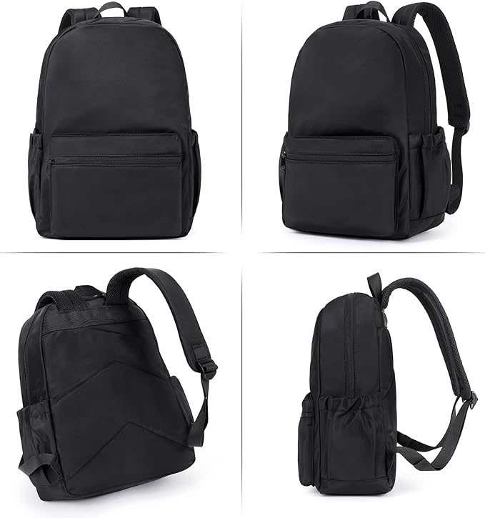 CLUCI Black Backpack for Women Men, Waterproof High School Bookbag, Lightweight Casual Travel Daypack, Classic Basic College Backpack, Middle School Bag for Teen Girls Boys Laptop Backpack-CubbioJoy