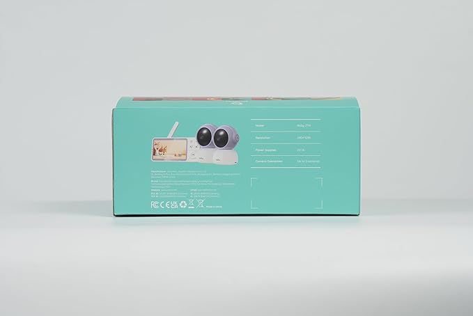 BOIFUN 2K Split-Screen 5 Inch Wi-Fi Baby Monitor with 2 360° Cameras, AI Motion & Sound & Humidity & Temp Detection, Auto Tracking Via Smartphone App and Monitor Control, Infrared Night Vision-CubbioJoy