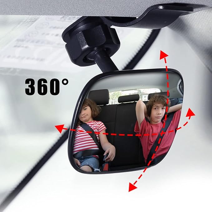 Automotive Interior Rearview Baby Mirror right Wide Angle Convex Mirror for Infant Toddler Child Children Backseat Adjustable Rearview-CubbioJoy