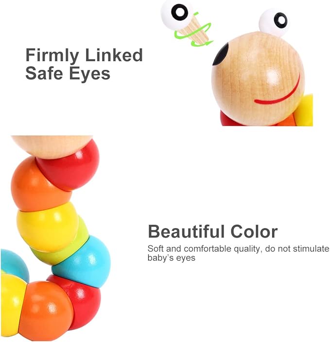 Baby Toys 6 to 12 Months, 12-18 Months, 3-6 Months Developmental, Tummy Time Toys Crawling Toys - Infant Toys - Caterpillar Twisting Baby Boy and Baby Girl Toys (2 Pack) (Rainbow)-CubbioJoy