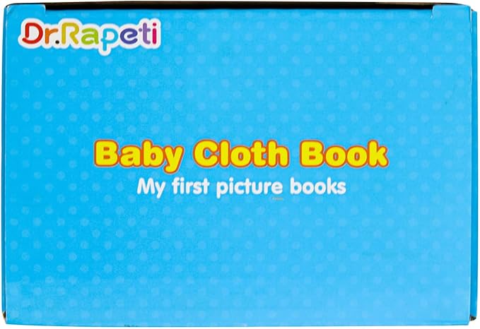 Dr.Rapeti Soft Cloth Books Baby Books Bath Books 6-Pack for Baby Infant Toddler Kids Crinkle Squeaky Washable Chewable Non-Toxic Early Educational Giftable-CubbioJoy