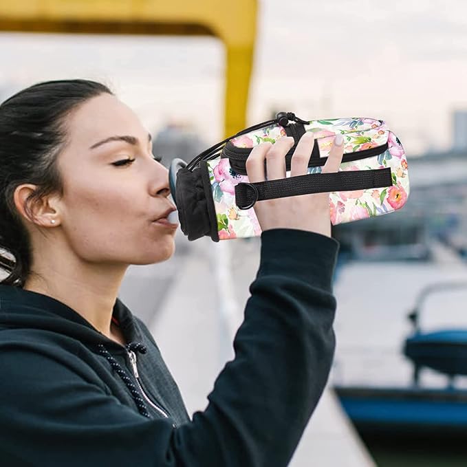 25/32/40/64oz Water Bottle Bag Holder Carrier-Insulated Crossbody Sling Case Sleeve with Strap & Pockets for Men Women Gym Cycling Travel Walking Hiking Camping-CubbioJoy