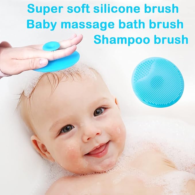 Baby Hair Brush &Silicone Baby Cradle Cap Brush Set, for Newborns & Toddlers-Natural Soft Goat Bristles-Ideal for Cradle Cap-Perfect Baby Registry Gift (Pink)-CubbioJoy