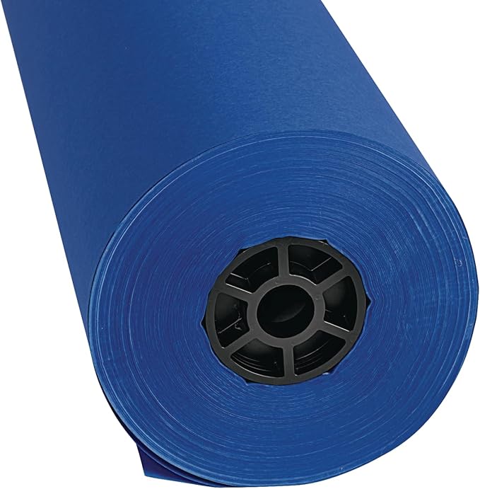 Colorations Arts and Crafts Paper Roll - 36" x 1000', Royal Blue, Dual Surface, Markers, Finger Paints, Painting, Watercolors, Acrylic Paints, Wall Art, Bulletin Board Paper, Kids Crafts (Item # DSRB)-CubbioJoy