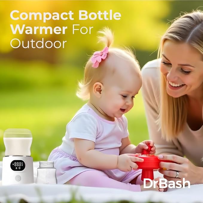 DrBash Portable Bottle Warmer for Travel, Leak-Proof Travel Baby Bottle Warmer with Fast Heating for Breastmilk, Safety Material Baby Bottle Warmer for Dr. Brown, Medela, Tommee Tippee, ComoTomo,-CubbioJoy