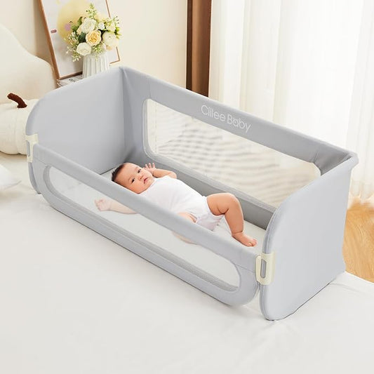 Ciilee Baby Bed Rail for Toddlers Extra Large 72.83" L Kids Rails Guard for Twin, Full, Queen, King Bed Adjustable Children Side Railing Safety Bedrail Foldable Barandas para Camas de Niños (Grey-CubbioJoy