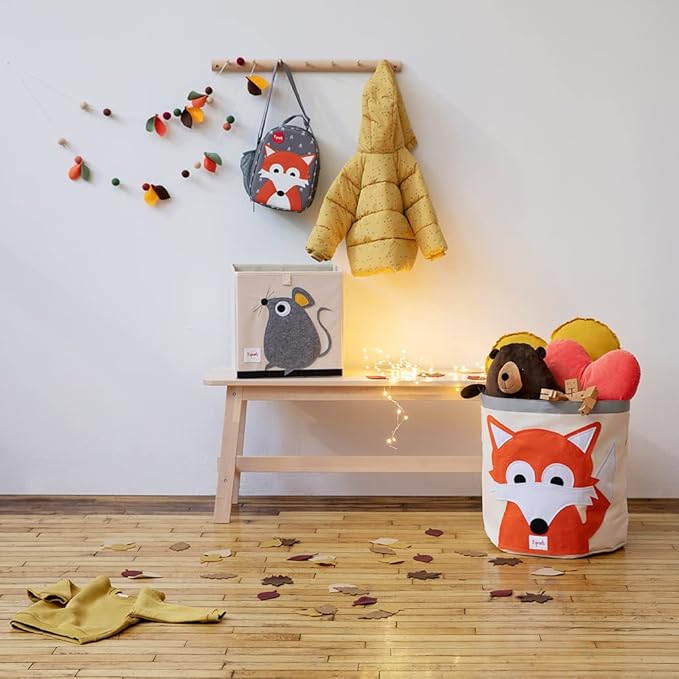 3 Sprouts Toy Storage Organizer: Toy Box Cube Organizer for Playroom, Nursery - Foldable Storage Bin - Fox-CubbioJoy