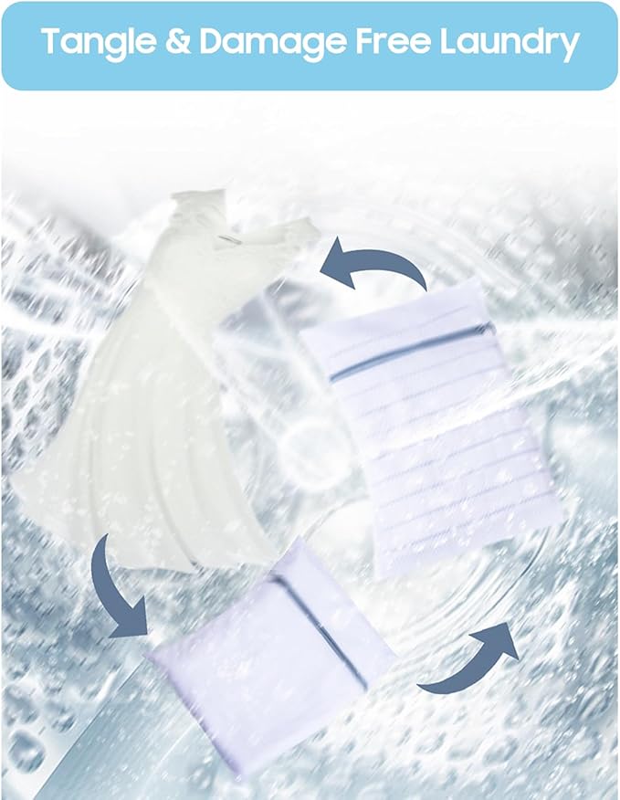 4 Pcs Large Mesh Laundry Bags for Delicates Intimates Lingerie with Zipper 2 Pcs 20” x 24”, 2 Pcs 24” x 24”-CubbioJoy