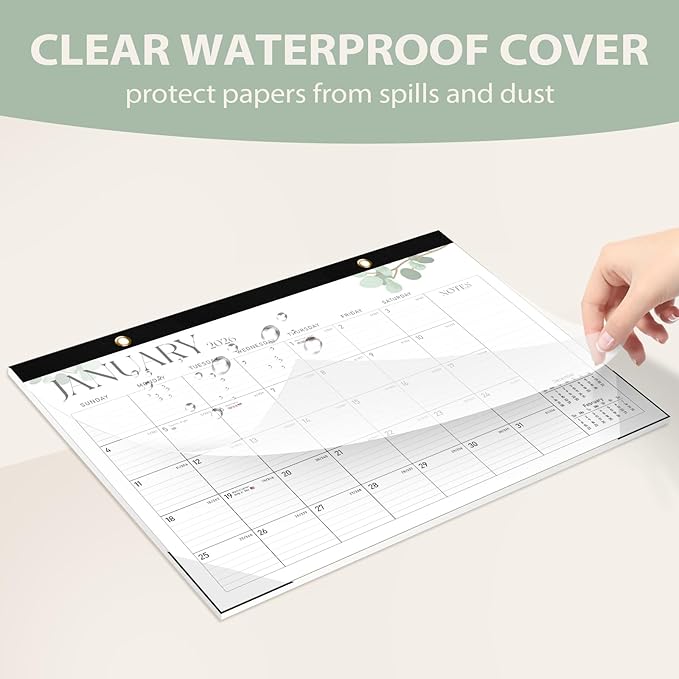 Desk Calendar 2025-2026, 18 Months (July 2025 to December 2026) - Large Size 17" x 12" Desktop/Wall Monthly Calendar with To Do List, Personal Desk Calendar Planner for Home, School, Office - Leaf-CubbioJoy